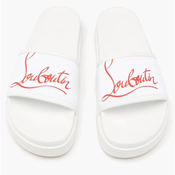 Christian Louboutin Other - Christian Louboutin Logo-print rubber flatform slides